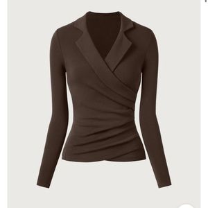 OGL Chocolate Brown Wrap Blouse
